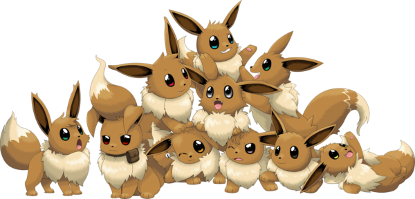 evolucion-de-eevee-muchos-eevees